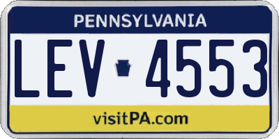 PA license plate LEV4553