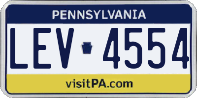 PA license plate LEV4554