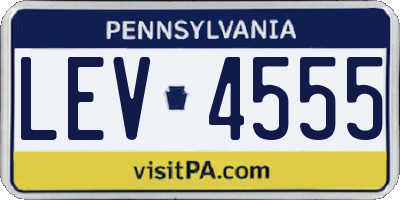 PA license plate LEV4555