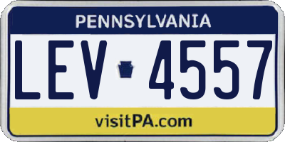 PA license plate LEV4557