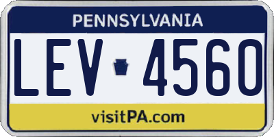 PA license plate LEV4560