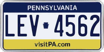 PA license plate LEV4562