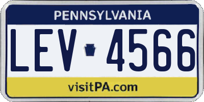 PA license plate LEV4566