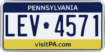 PA license plate LEV4571