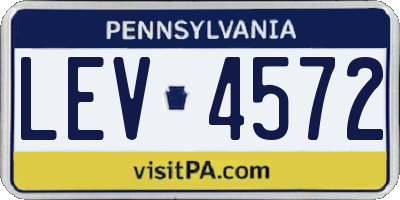 PA license plate LEV4572