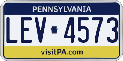 PA license plate LEV4573