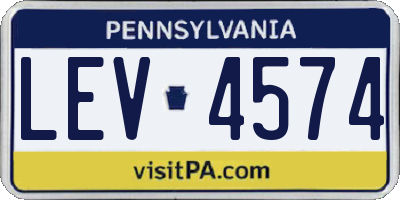 PA license plate LEV4574
