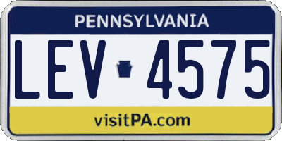 PA license plate LEV4575