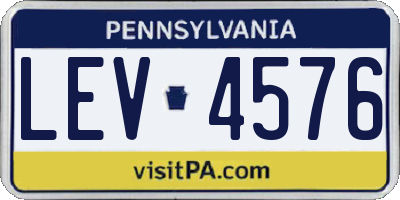 PA license plate LEV4576