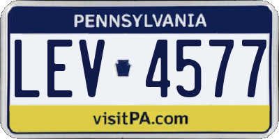 PA license plate LEV4577