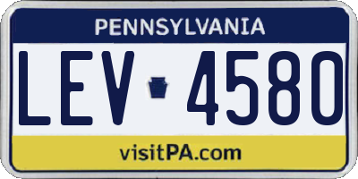PA license plate LEV4580