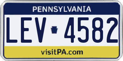 PA license plate LEV4582