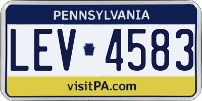 PA license plate LEV4583
