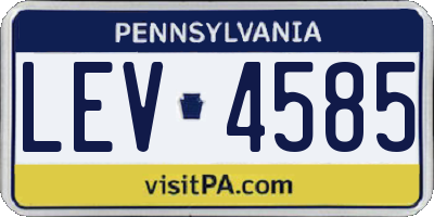 PA license plate LEV4585