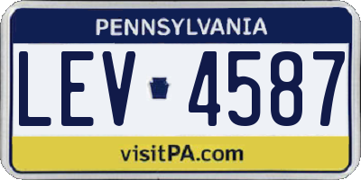 PA license plate LEV4587