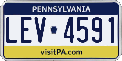 PA license plate LEV4591