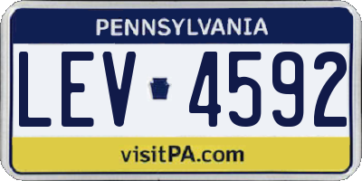 PA license plate LEV4592