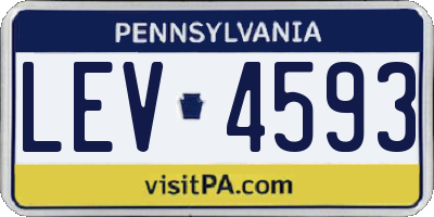 PA license plate LEV4593