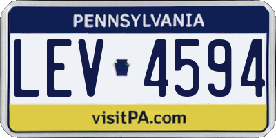 PA license plate LEV4594