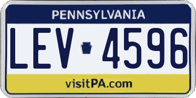 PA license plate LEV4596