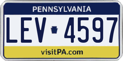 PA license plate LEV4597