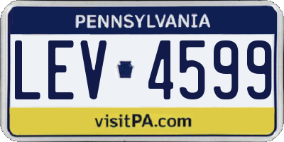 PA license plate LEV4599