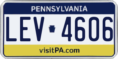 PA license plate LEV4606