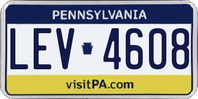PA license plate LEV4608
