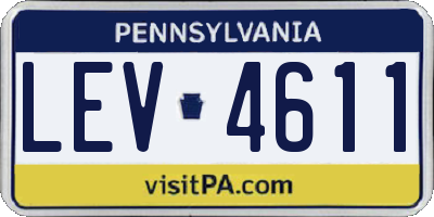 PA license plate LEV4611