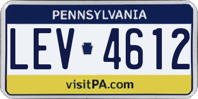 PA license plate LEV4612