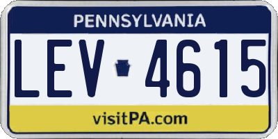 PA license plate LEV4615
