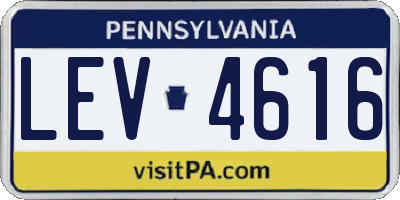 PA license plate LEV4616