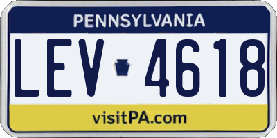 PA license plate LEV4618
