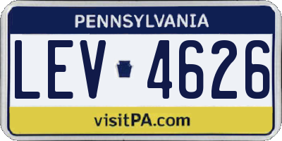 PA license plate LEV4626