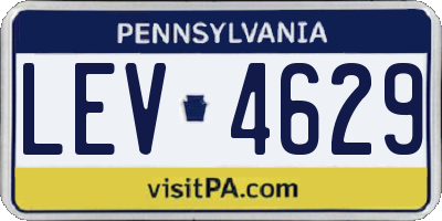 PA license plate LEV4629