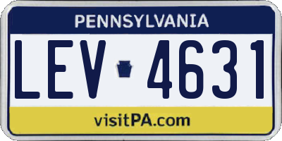 PA license plate LEV4631