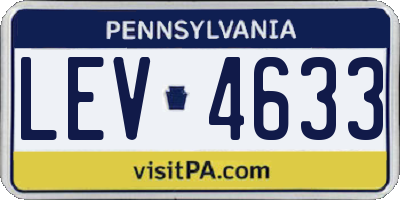PA license plate LEV4633