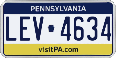 PA license plate LEV4634