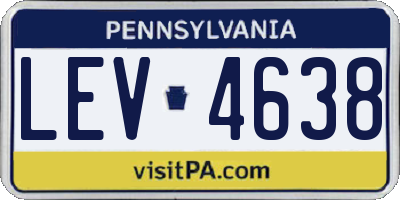 PA license plate LEV4638