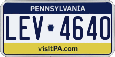 PA license plate LEV4640