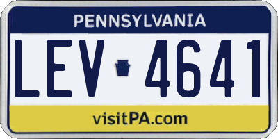 PA license plate LEV4641