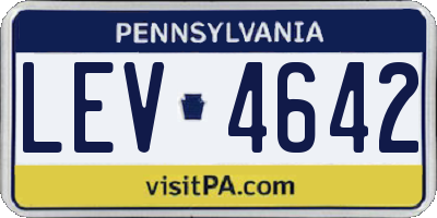 PA license plate LEV4642