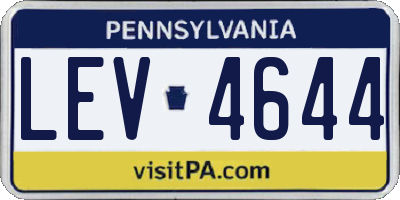 PA license plate LEV4644