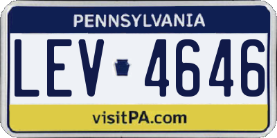 PA license plate LEV4646