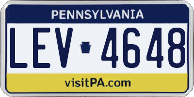 PA license plate LEV4648