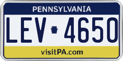 PA license plate LEV4650