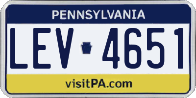 PA license plate LEV4651