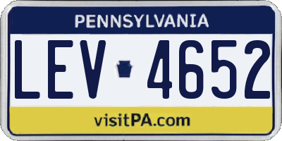 PA license plate LEV4652