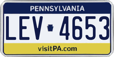 PA license plate LEV4653