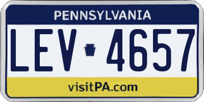 PA license plate LEV4657